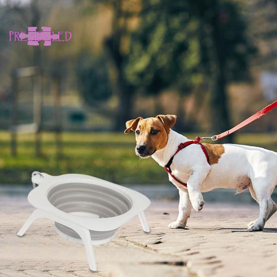 Pet Food Bowl Foldable,Dog Bowl with Stand, Easy To Clean - for Traveling, Hiking, Camping