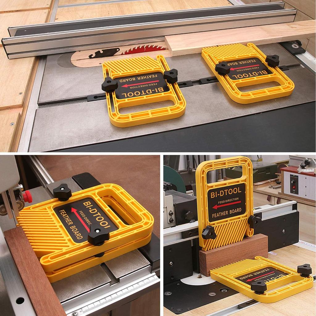 Featherboards, Adjustable Woodworking Safety Device Feather-Loc for Table Saws Band Saws Router Tables Fences Woodworking Tools, 6.3 Inch Extended