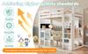 (=AB30624901W)Letto a soppalco per bambini, Scrivania, Armadio aperto e Scaffali, Struttura a doghe e Protezione anticaduta, Superficie di riposo 90x200cm, Bianco (senza materasso)