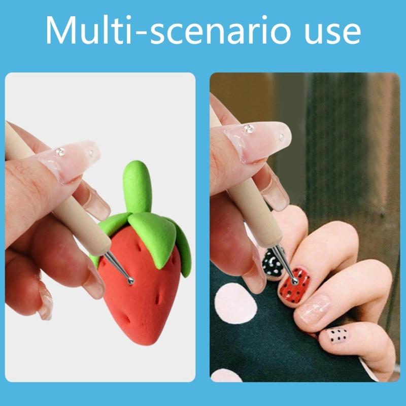 5 Pcs Clay Carving Tool Embossing Pen Dotting Pen with Two Ends Nail Art Pen for Embossing Pattern Clay Sculpting