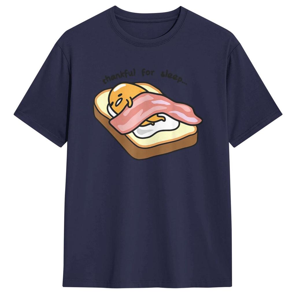 Men's Gudetama Thankful For Sleep Toasty T-Shirts 100% Cotton Top Tees Short-Sleeve T-Shirt O-Neck Harajuku Tshirt Plus Size 5XL