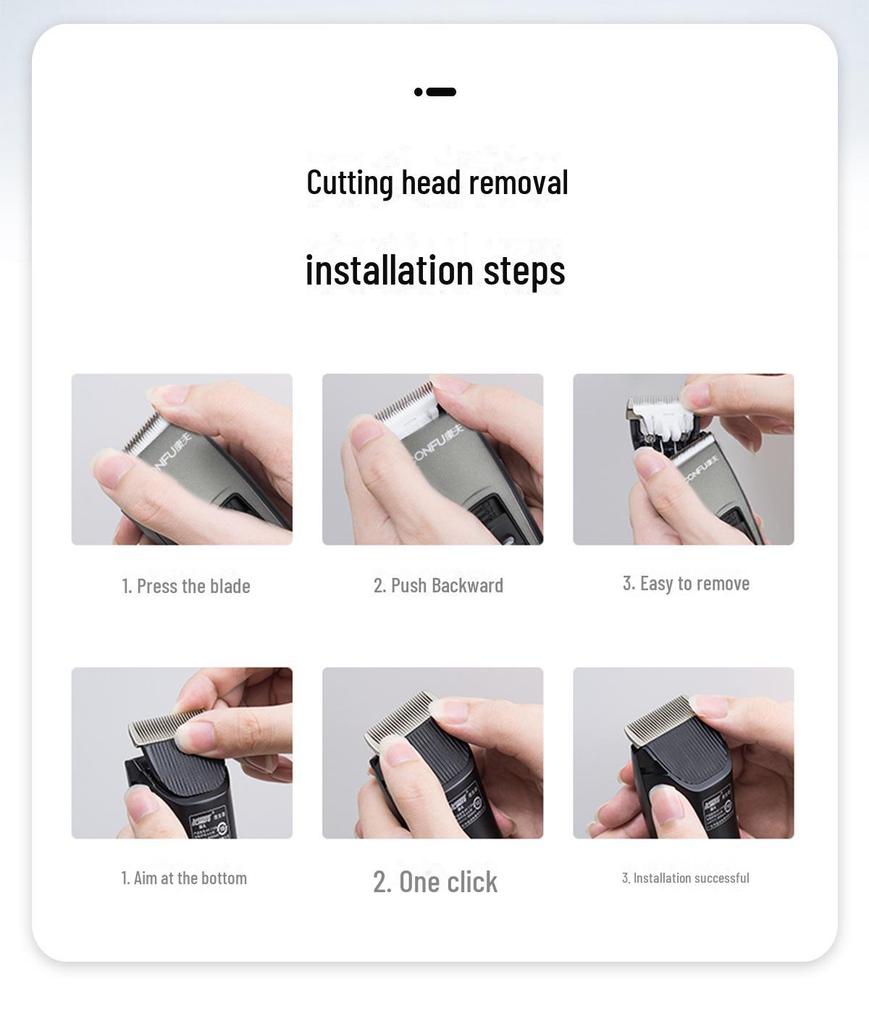 Kangfu T109 Silent Rechargeable Hair Clipper for Adults & Babies - Electric Razor for Home & Salon Use.