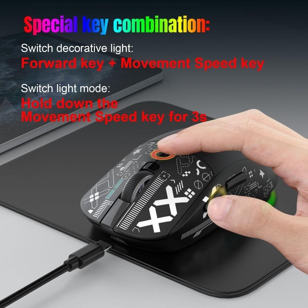 3-mode Wireless Gaming Mouse Colorful RGB Ergonomic Laptop Wireless Mouse 2.4G Silent Buttons Wireless Bluetooth Mouse Tablet
