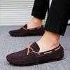 2025 Mens Moccasin Brown Black Loafers Men Leather Shoes Luxury Designer Brand Fashion Sneakers Flats Slip on Lightweight