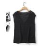 Md2024 Women Clothes Minimalist Black Fashionable Overlapping V-neck Sleeveless Knitted Sleeveless T-shirt Top 05627676800