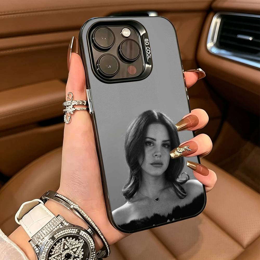Vintage Singer Lana Del Rey Phone Case For iPhone 17,16,15,14,13,12,11 Plus Pro Max Colored Silver Phone Case