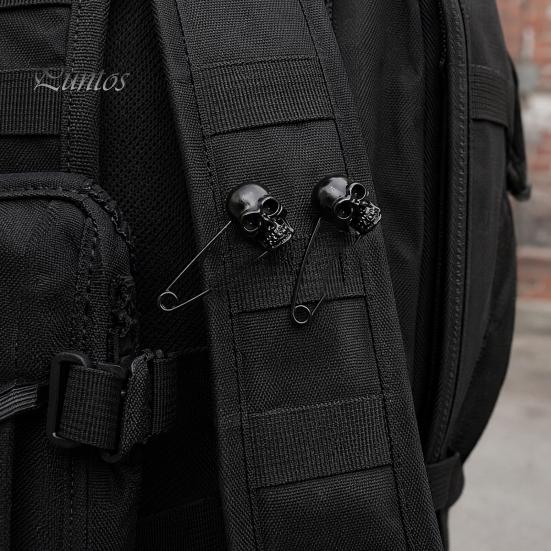 Safety Pin Brooch Skull Brooch, with Lock Design, 3D Unique Accessory Carving Halloween Punk for Jackets Lapels Backpacks Gift Costume