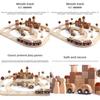 Divertido Tren de Transporte de Ciudad de Madera, Ensamblaje de Vías, Bloques de Construcción, Set de Juguetes para Niños Pequeños y Educación Temprana