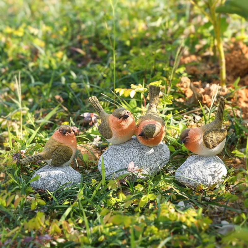 Cute Simulation Bird Resin Ornaments for Home Courtyard, Outdoor Garden Landscape Decoration, Resin Crafts,fairy Garden