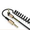 Male Stretch Spring Cable Elbow 3.5 Mm To 3.5mm Plug Aux Cable Audio Cable Audio Wire Car Aux Cord