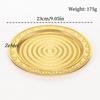 Round Fruit Plate,European-Style Exquisitely Carved Ripple Texture Metal Cake Tray,Dessert Living Room Snack Plate Decoration