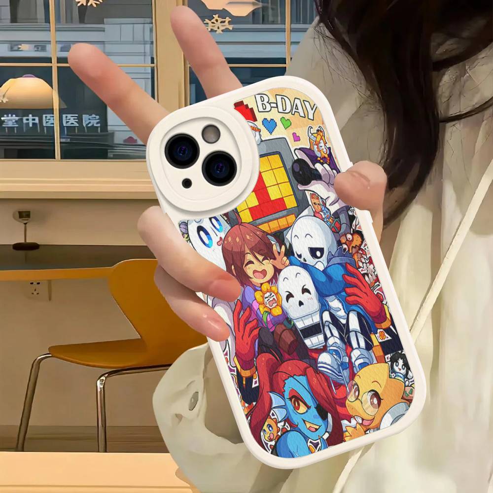 Hot Video Game U-Undertales Leather Phone Case For IPhone 16 16e 15 14 13 12 11 Pro Max Plus Mini Cover