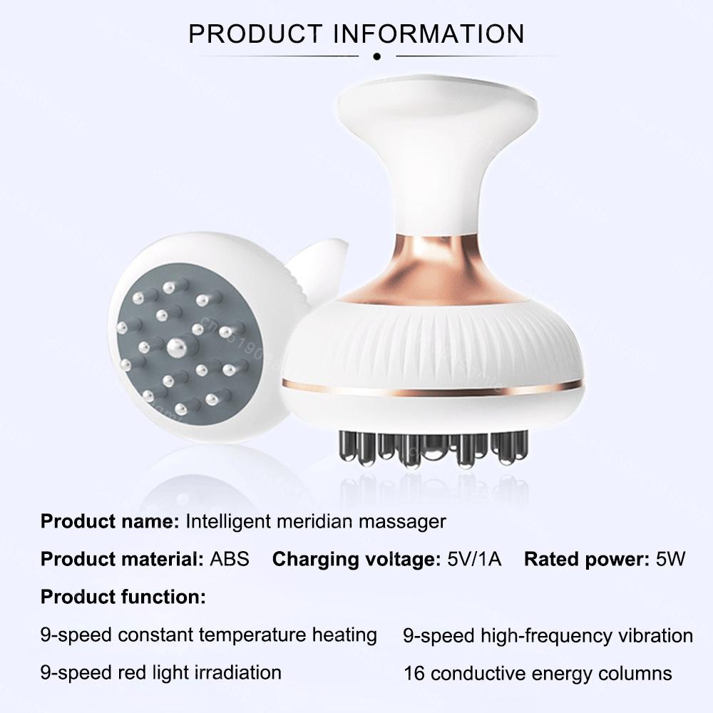 Ems Microcurrent Massager Meridian Brush Massage Tools Heated Vibration Red Light Therapy Body Slim Neck Foot Leg Back Arm Waist