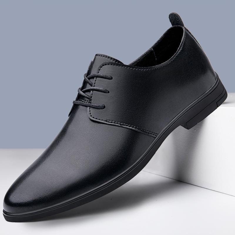 Men Minimalist Oxfords Shoes Men Leather Casual Shoes 2025 New Elegantes Flats Business Shoes Lace-Up All-match Dress Footwear