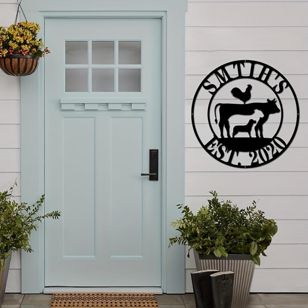 Metal Sign Farm Animals Cow Sheep Dog Rustic Wall Art Outdoor Decor for Joom