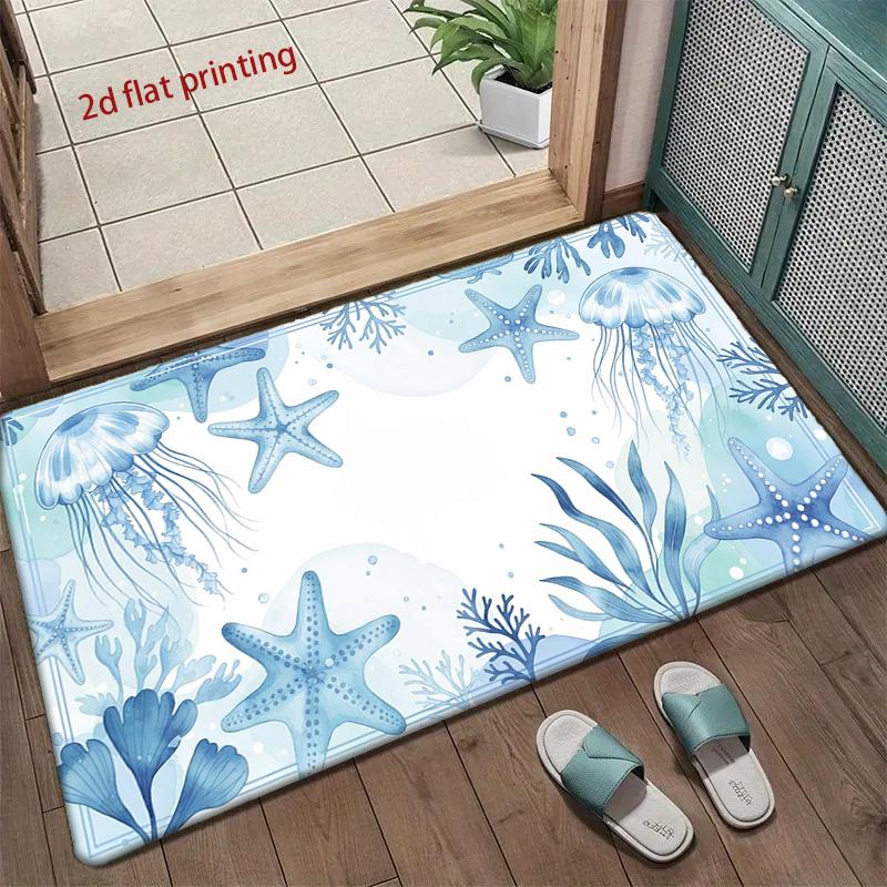 Sea Shell Pattern Mat Living Room Decoration Home Sofa Non-Slip Carpet Study Bedroom Tatami Children'S Soft Floor Mat