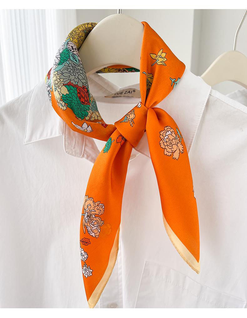 Women 100 Percent Mulberry Silk Multifunctional Square Neck Scarf For Spring Summer