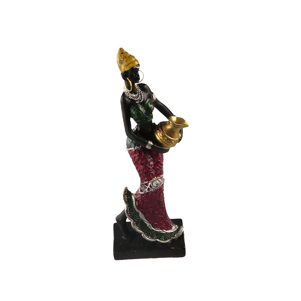 Handicraft Vintage Art Design Home Decoration Ethnic Customs African Statue Tribal Lady Figurines Desktop Ornament Resin Crafts
