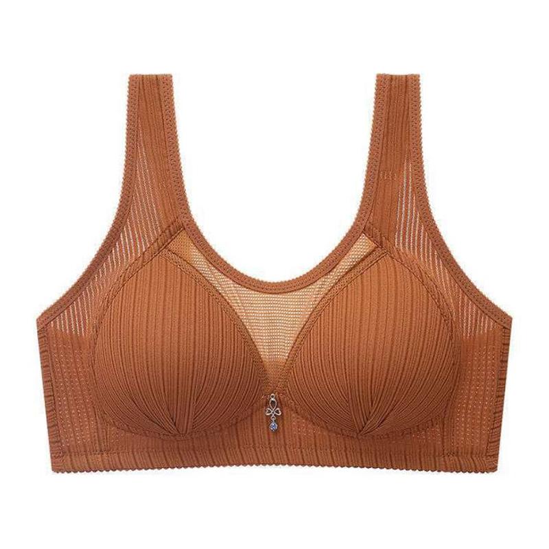Women Push Up Bra Plus Size Bras Seamless Cotton Bralette Thin Cup Breathable Wireless Underwear Elderly Brassiere Gather