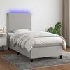 VidaXL Slat Bed Base with Mattress and LED, Upholstered Bed, Single Bed, Adult Bed for Interior Bedroom, 3134669