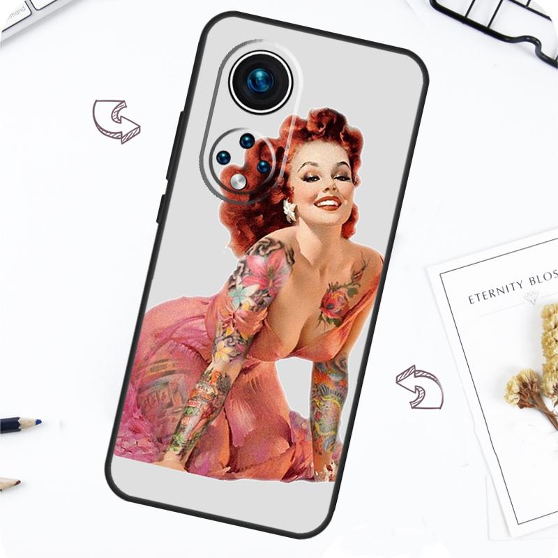 Sexy Sleeve Tattoo Girl Case For Honor Magic 7 Pro 5 6 Lite Honor 200 Pro 50 70 90 X8b X9a X8a X8 X9 X9c X9b Cover