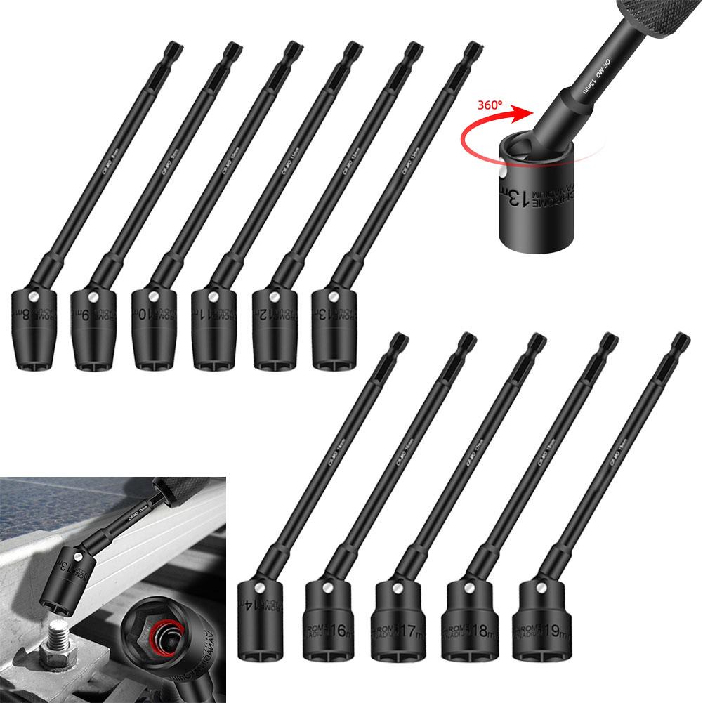 Square Hole Connector Hex Socket 360 Degree Rotatable Black