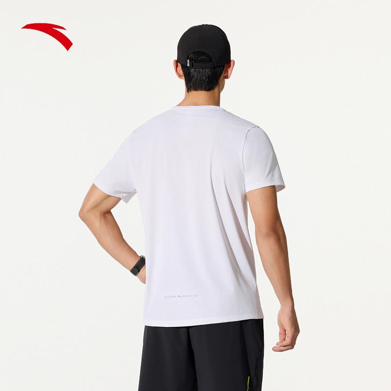 Anta Running Series Sports Casual Simple Solid Color Round Neck Pullover Comfortable Breathable Short Sleeve T-Shirt Men Tops Foam-Green 152525109-1