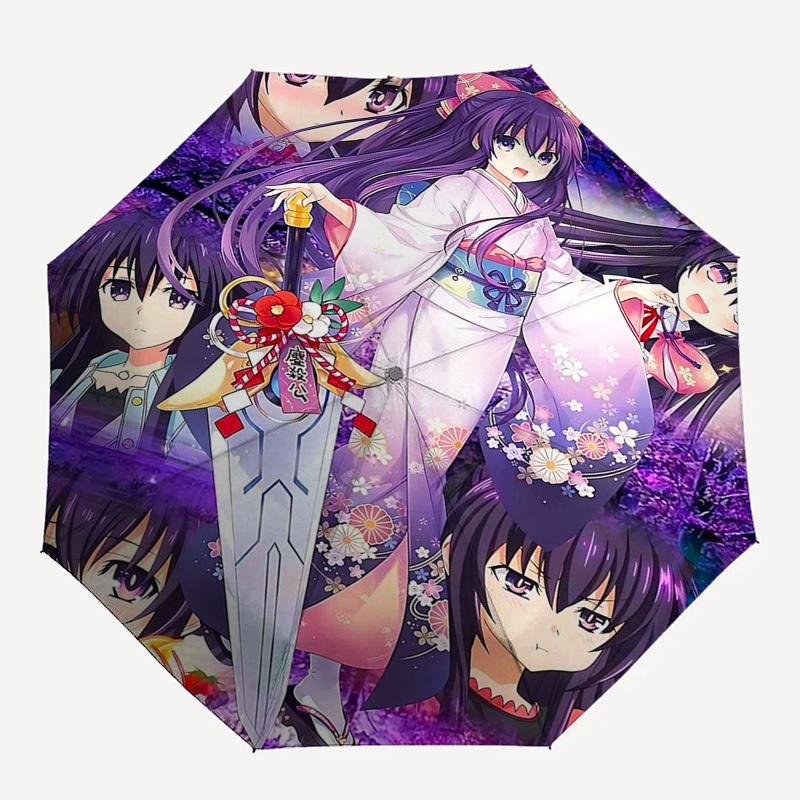 1pc Anime Characters Automatic Folding Umbrella - Floral Design - Portable 3-Fold - Festival Gift for Fans - Travel & Daily Use - Iron Frame Outdoor U