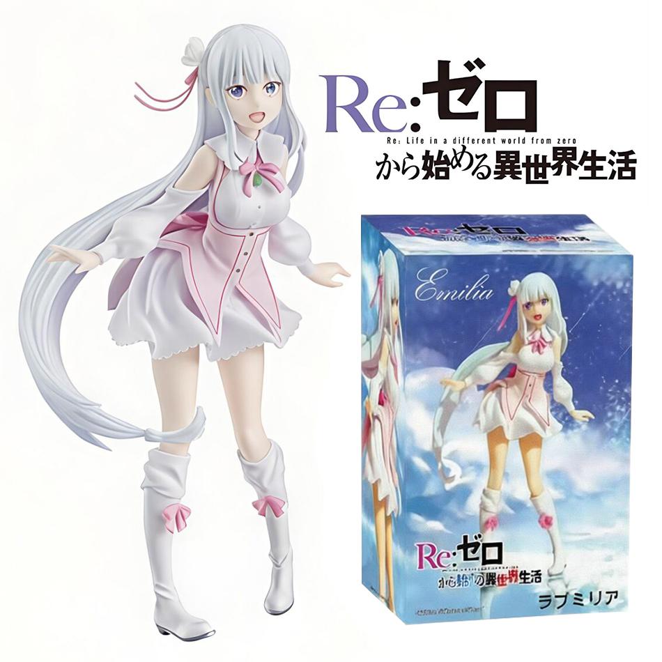 17cm Re:Life In A Different World From Zero Anime Character Emilia Memory Snow Kawaii Magical Girl PVC Cartoon Model Toys Lovely Gifts