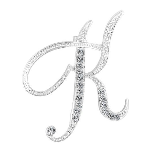1 Pc Fashion Unisex Rhinestone English Letters Alphabet A-Z Brooch Pin Ornament