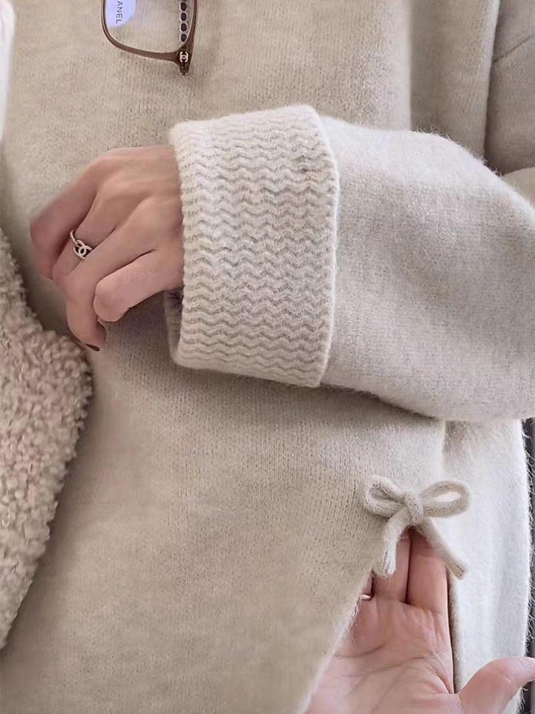 Plus Size Women's Stylish Knitwear & Wide-Leg Pants Set - Autumn/Winter 2025