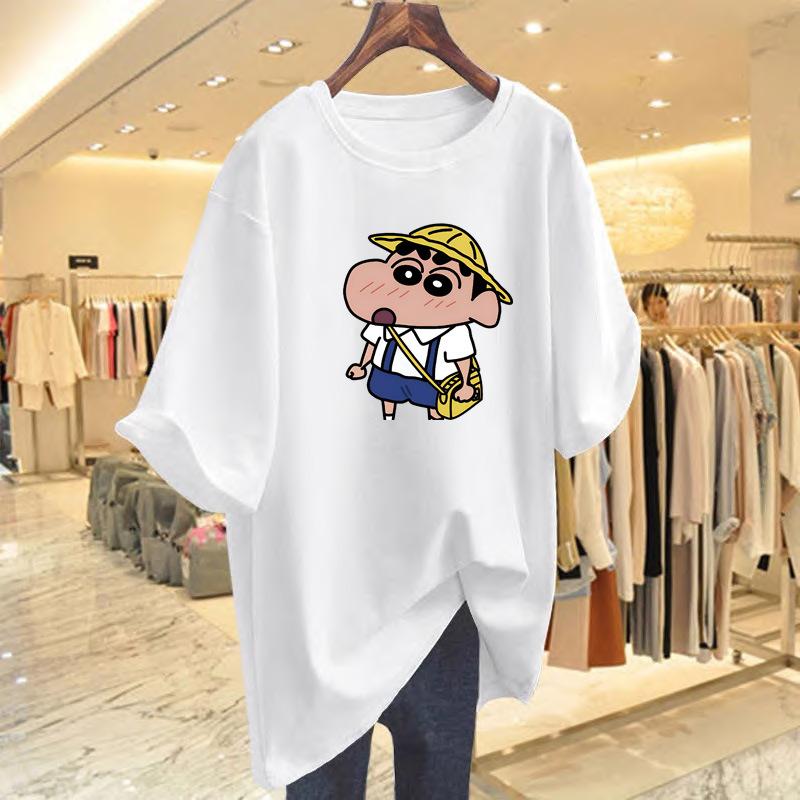 Cotton Printed Short-sleeved T-shirt for Women's Summer New Loose Large-size Cartoon Top Bottoming Shirt for Women