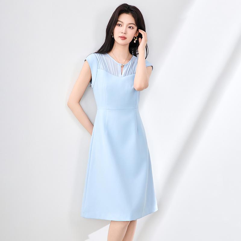 

Элегантное шифоновое платье-жилет А-силуэта без рукавов XXL небесно-голубой