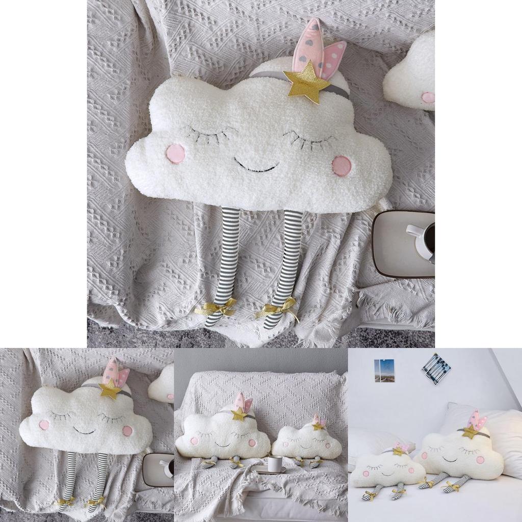 Adorable Cloud Shaped Plush Pillow For Babies Cute Nursery Comfort Doll Gift For Girls