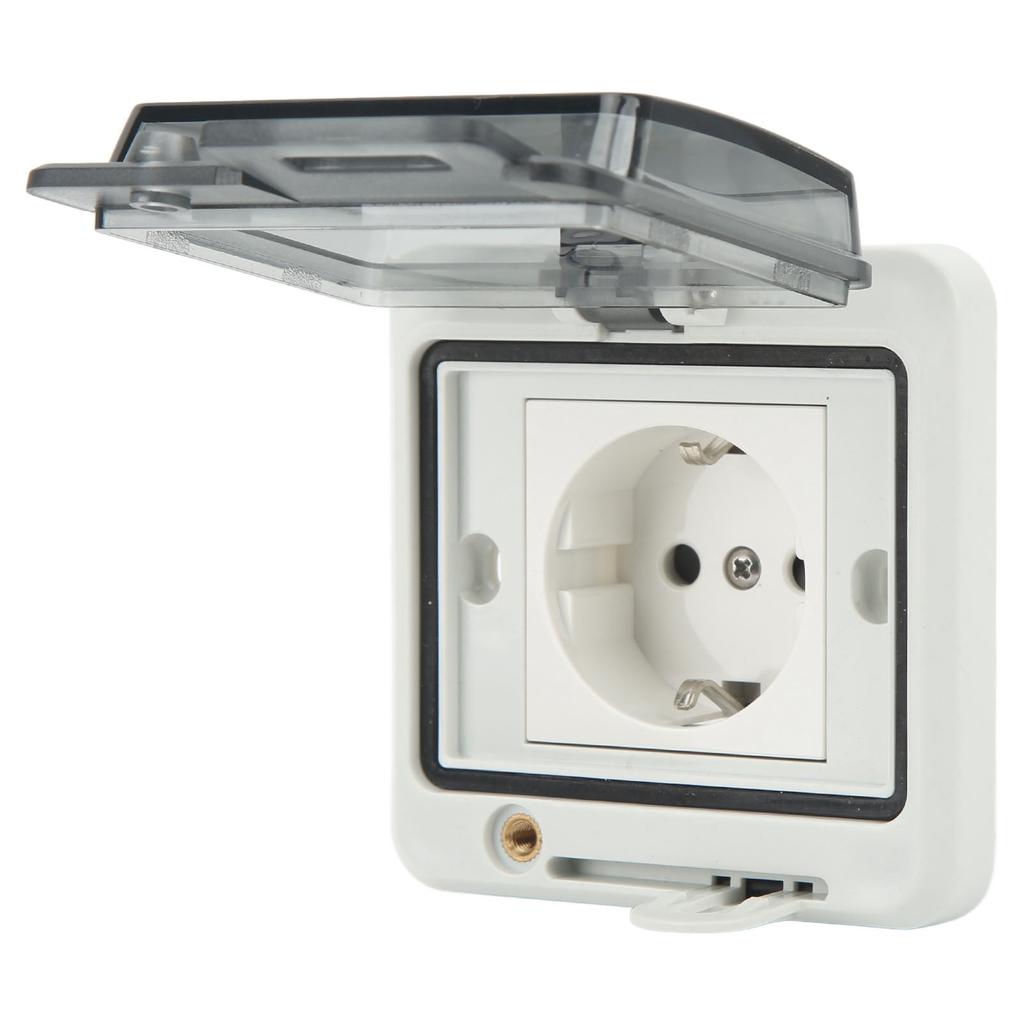 Standard IP66 Waterproof Wall Outlet Wall Mounted Concealed Plug Adapter Socket with PC Shell 16A