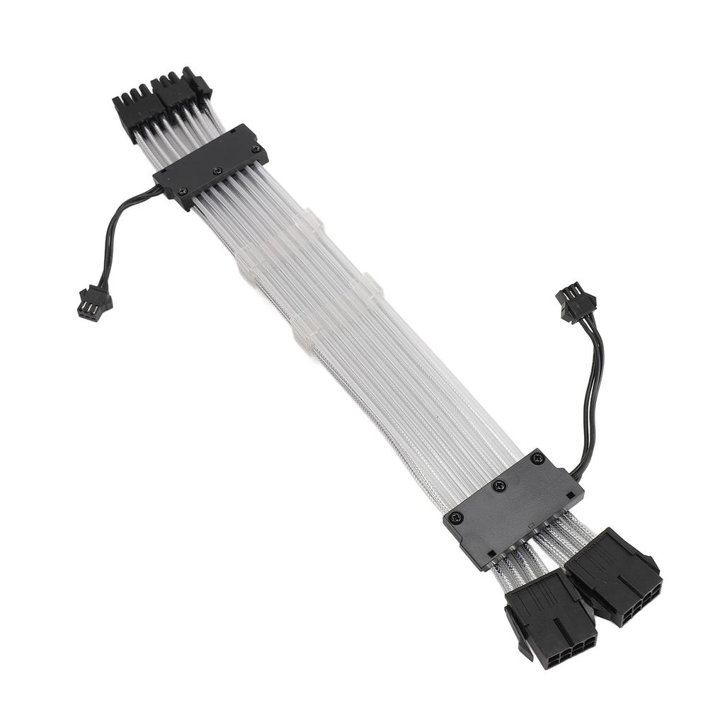 RGB PSU Cables ARGB GPU Power Supply Cable 2x8 Pin Extension Cable Kit 5V 3Pin Synchronized for PC Chassis