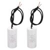 2pcs CBB60 Running Capacitor 3uF 450V 2 Wire Electric Air Compressor Motor Run