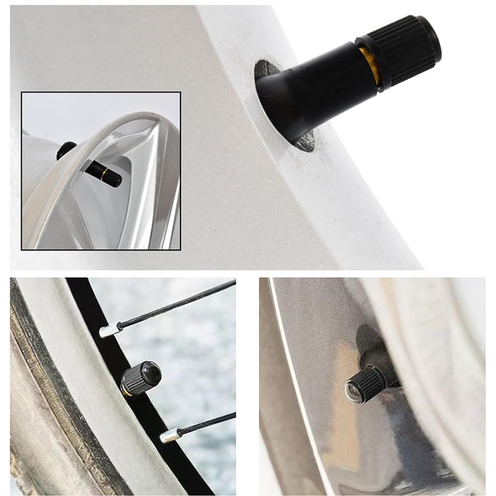 LIANHATA TR-412 Schlauchlose Reifen Gummi Ventile Set mit 8 Schlauchlose Reifen Luftventilkappen