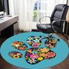 1pc Floral Paw Print Office Round Rug, Non-slip, Soft and Durable Office Rug for Interior Decoration, Perfect for Office,Decoration Yy260204018