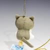 Kuruneko Mascot Plush Toy with Ball 9cm Tome Chain, Tall,