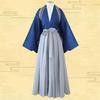 LanBuff Unisex Samurai Costume, Horseback Riding Hakama, Japanese Dance, Kimono, Cosplay Costume, Kendo, Kyudo, Iaido, Practice Wear, Top and Bottom S