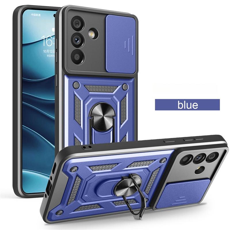 For Samsung Galaxy A06 A16 A26 A36 A56 Case Slide Lens Armor Phone Case For Samsung A 06 16 26 36 56 Car Holder Ring Back Cover