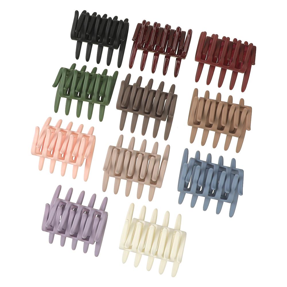 Pinza per Capelli Nera Media a Forma di Granchio Francese Intrecciata Colore Unico Pettine Laterali