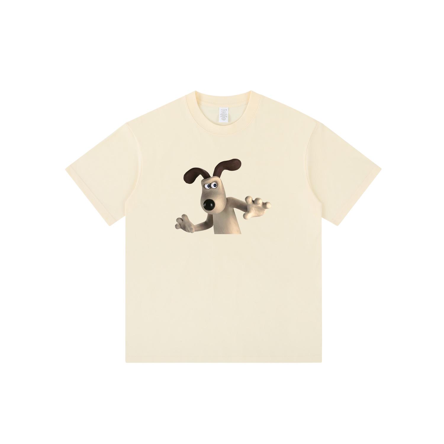 

Унисекс Хлопковая Футболка Оверсайз с Мультяшным Принтом - Летний Принт для Веселья, Короткий Рукав S бежевый