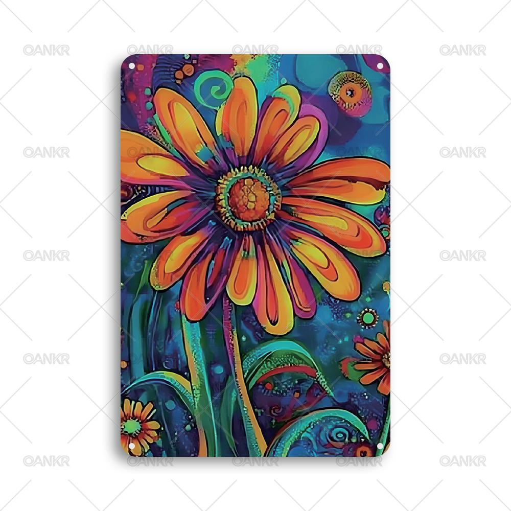 

Vintage Garden Art Poster Metal Tin Sign Ideal Gift x Inch Colorful Flower Metal Signs for Backyard Home Wall Decor Plaque 20x30cm（7.8x11.8inch）