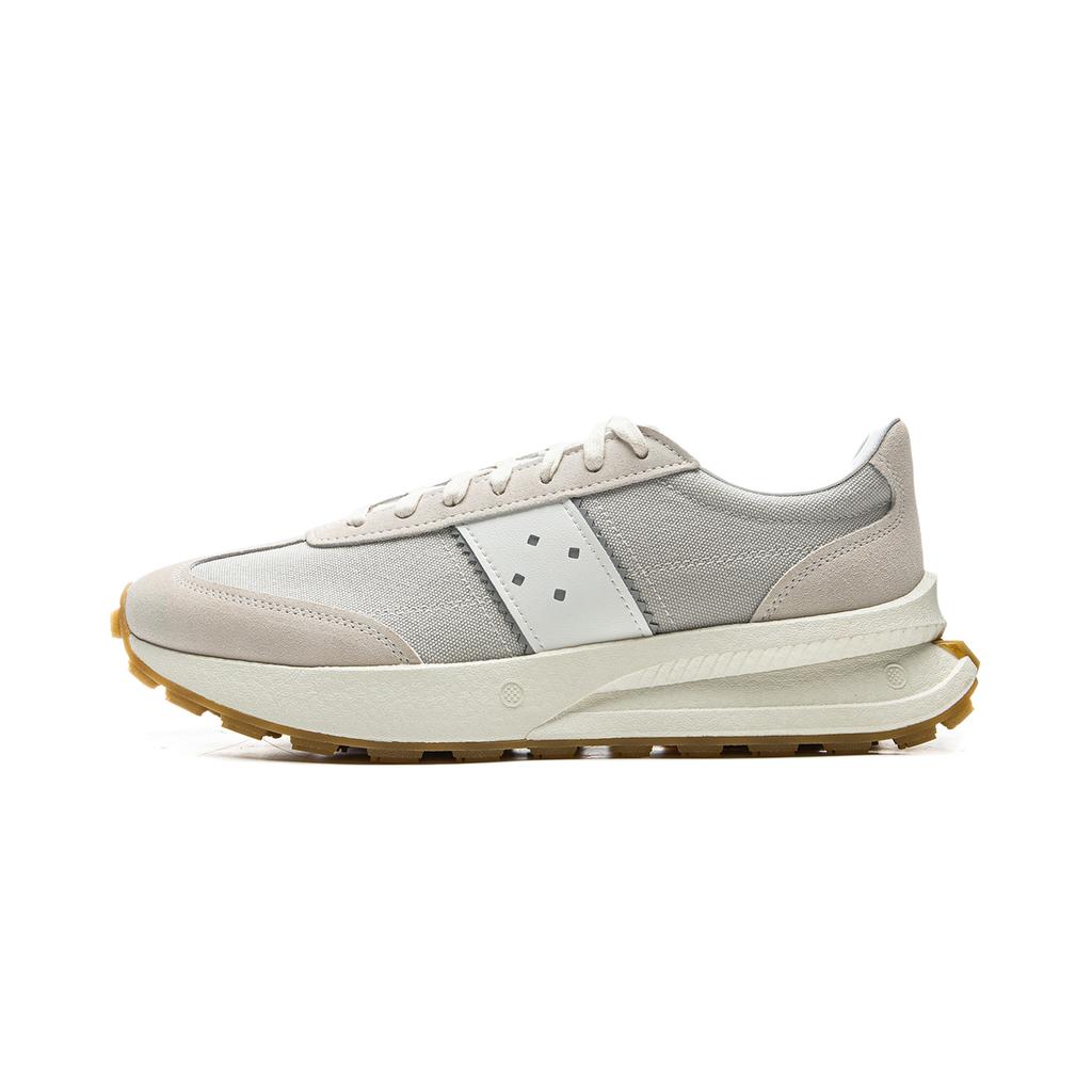 Li Ning Light Boat Reflective Trendy Sports Non-Slip Wear-Resistant Mid-Top Casual Shoes Unisex Casual Shoes Off-White AZGV073-3