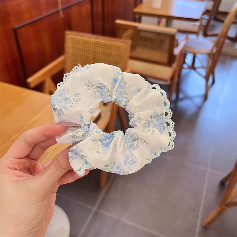 

Новая корейская повязка для волос с цветочным кружевом для женщин, элегантная повязка на голову из ткани с резинкой, аксессуары для волос для девочек
