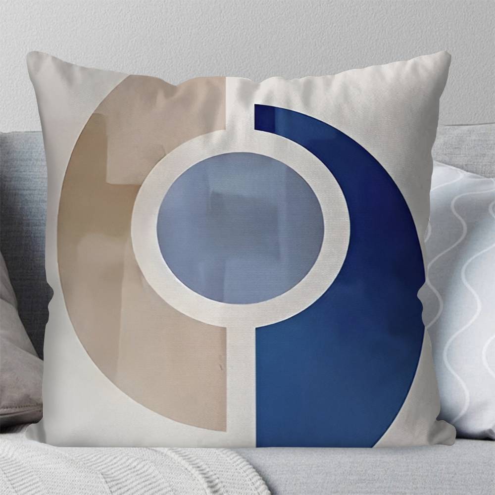 Blue Girl Body Lines Face Pillow Case Square Pillow Bedroom Sofa Leisure Comfort Cushion Car Living Room Home Decoration