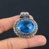 Natural London Blue Topaz Gemstone 925 Sterling Silver Pendant 1.51" L4j71