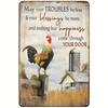 Crazy Chicken Coop Cedule Retro kovová uvítací plaketa Legrační statek Ideální pro kurník nebo kuchyni Ideální dárek na zeď
